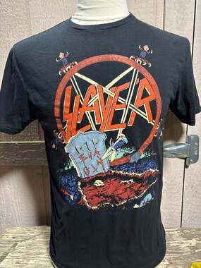 Slayer Black T-Shirt Size Medium Official reign in blood tour metal band Tee